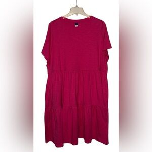 Old Navy Bright Pink Tiered Short-Sleeve Tunic NWT💕